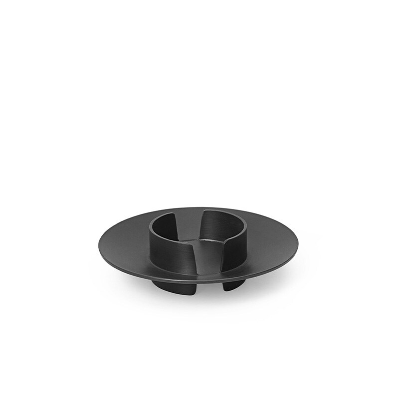 Block Candle Holder Black Brass