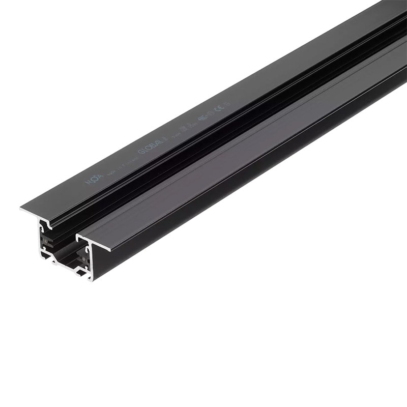 Global Base Track Recessed 1-fas 2m svart