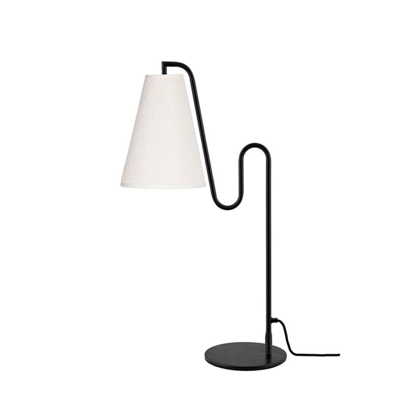 Lou Bordslampa  Vit bouclé/svart