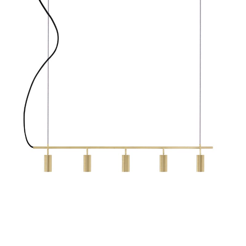 Hubble 5 long taklampa borstad mässing