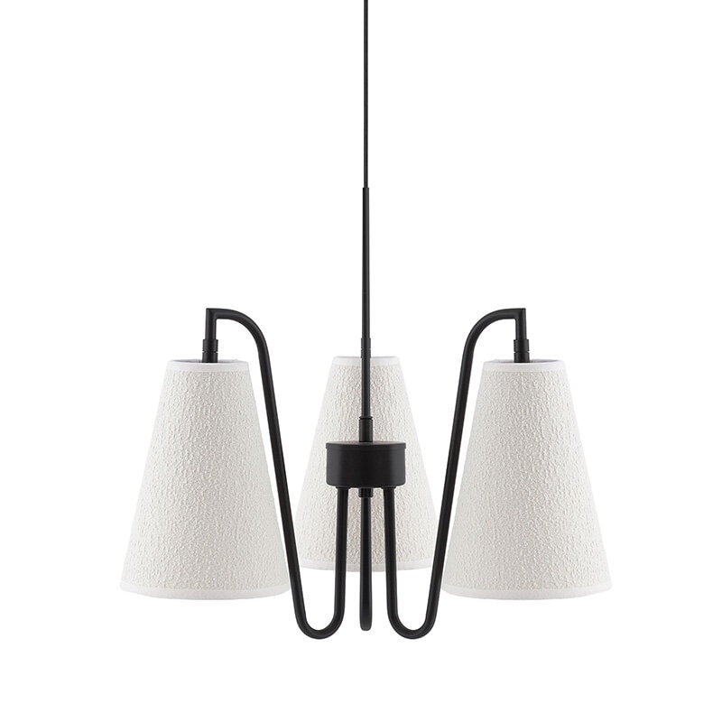 Lou 3 taklampa vit bouclé/svart