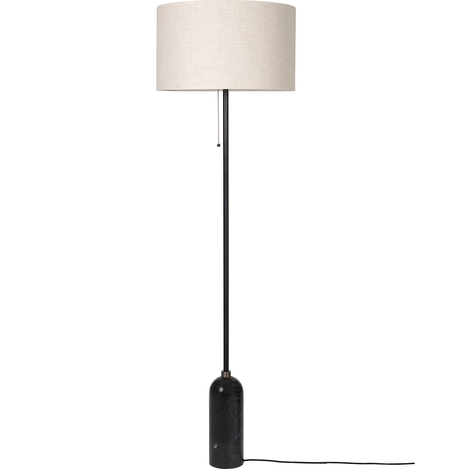 Gravity Golvlampa black marble/canvas shade