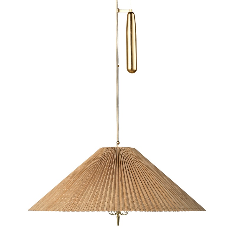 A1972 taklampa brass/bamboo höjdjusterbar