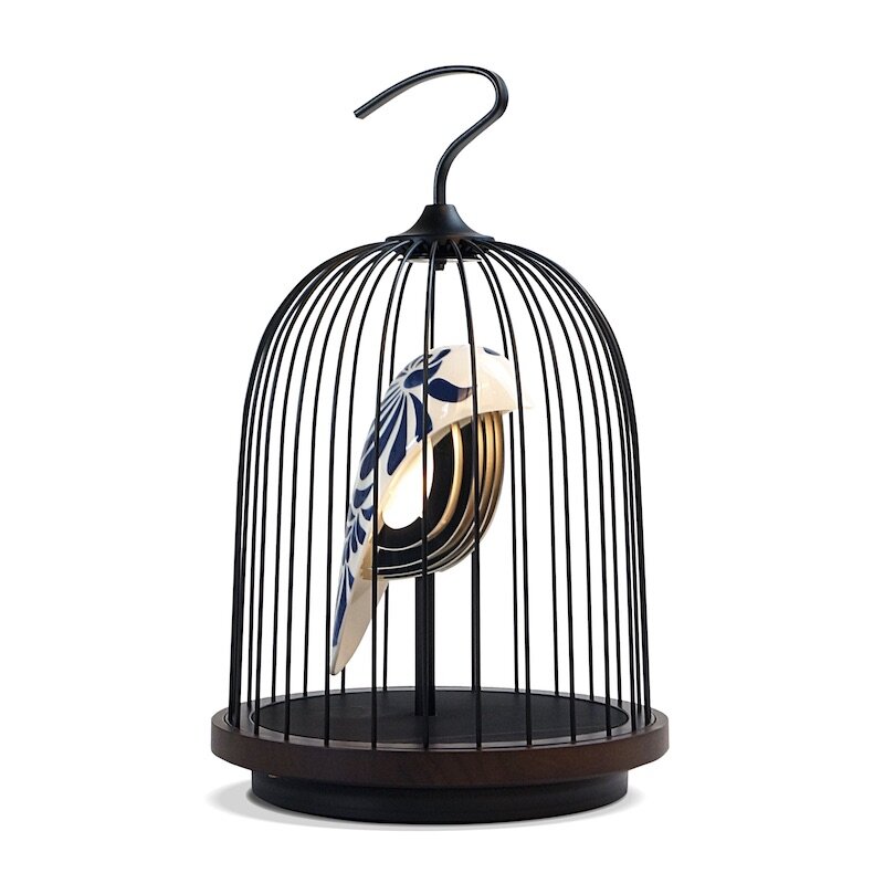 Jingoo bordslampa/högtalare feathered china