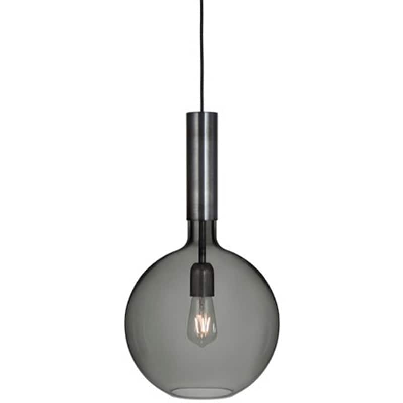 Rosdala taklampa råjärn/rökfärgat glas