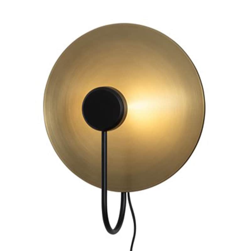 Sol vägglampa slipad mässing/svart