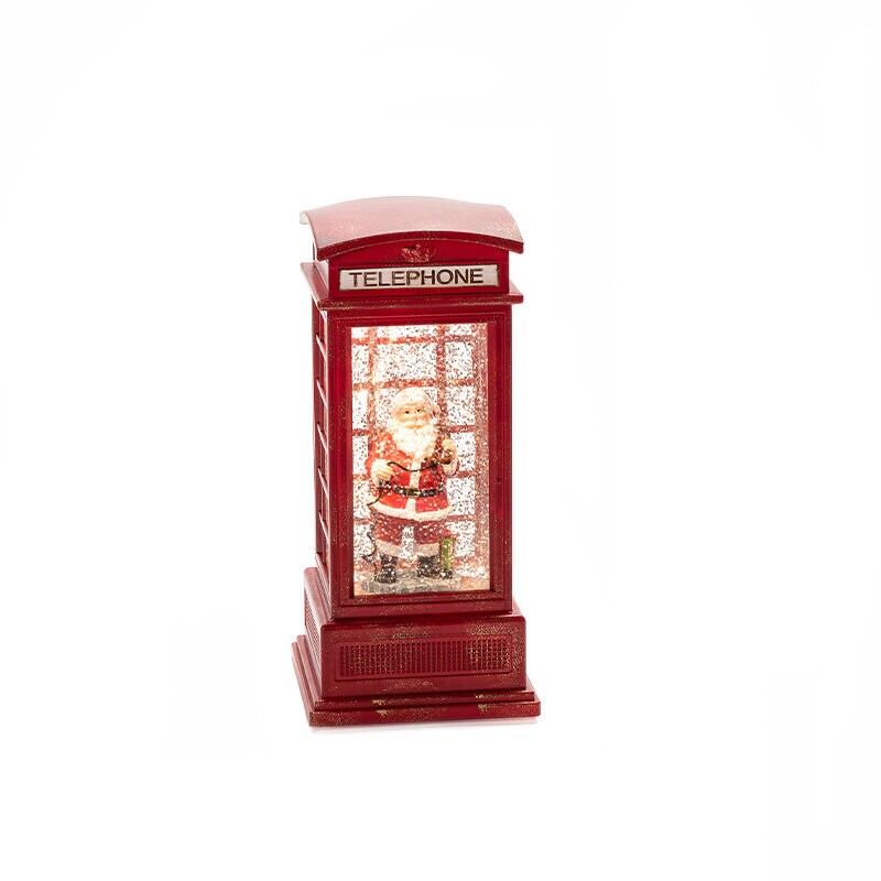 Vattenfylld lykta telefonkiosk