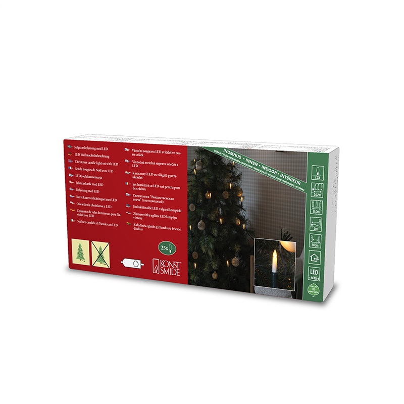 Julgransbelysning inne, 25 amber LED parallellkop. 4,5V/IP20