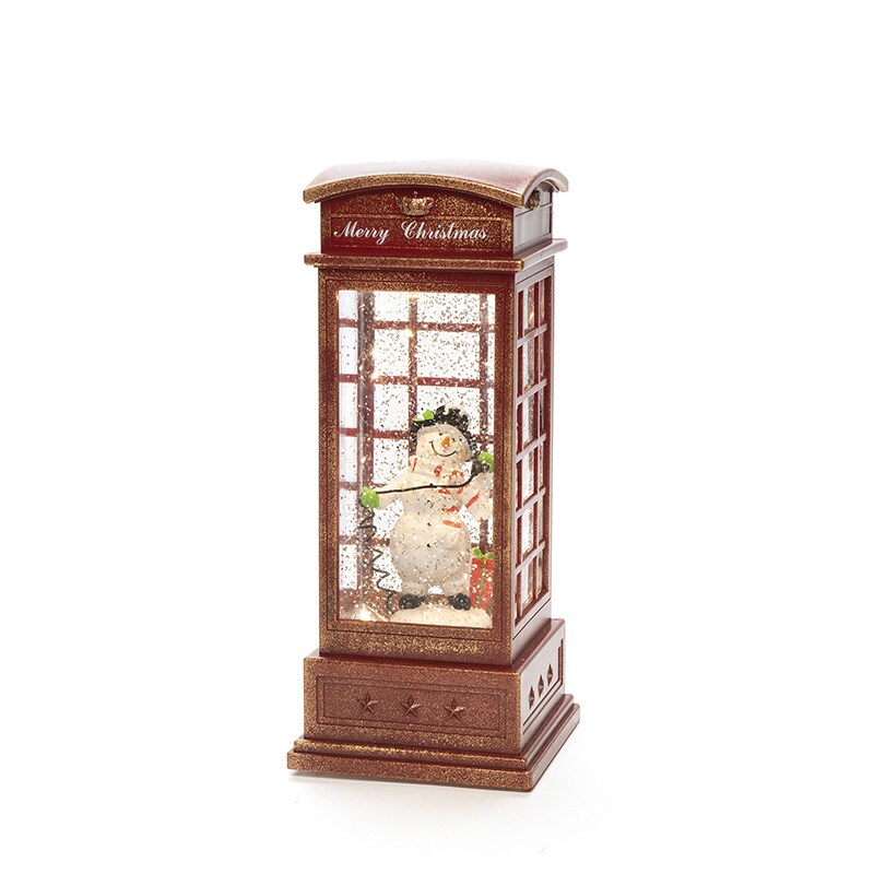 Telefonkiosk snögubbe