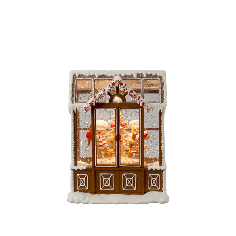 Vattenlykta Pepparkakshus  Juldekoration Batteri