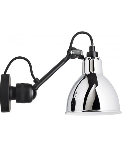 Lampe Gras N°304 vägglampa round svart/krom