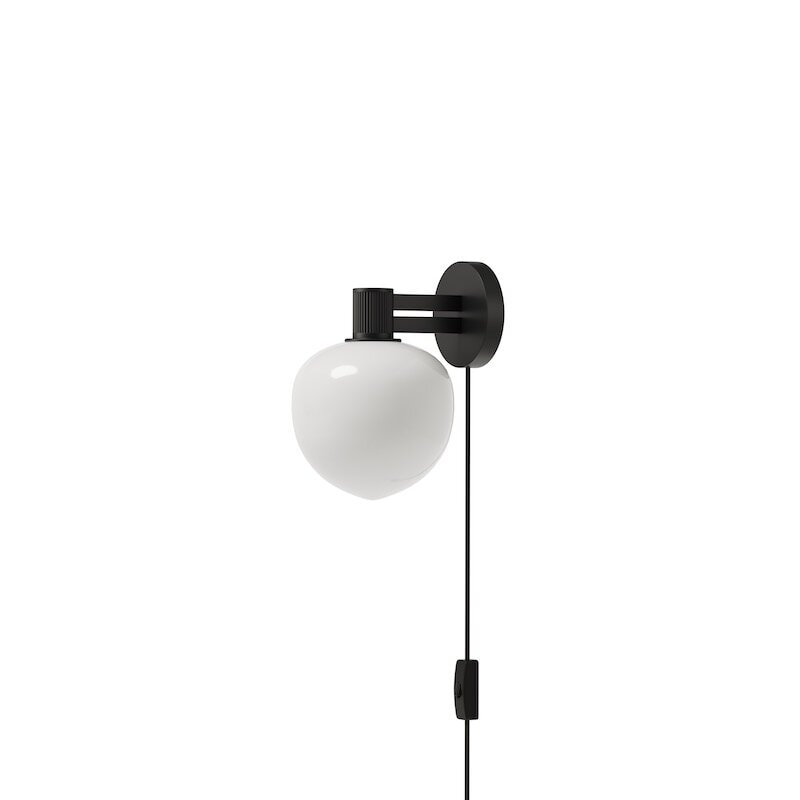 Memoir 120 vägglampa svart/opalglas
