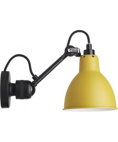 Lampe Gras N°304 vägglampa round svart/gul