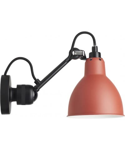 Lampe Gras N°304 vägglampa round svart/röd