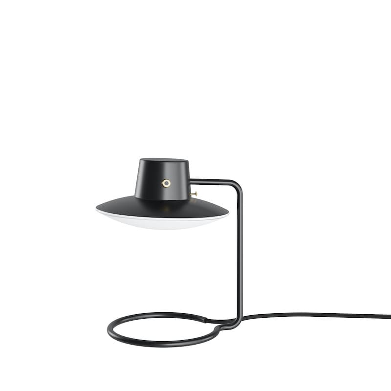 AJ Oxford 280mm Bordslampa Metall Svart/Opal Glas