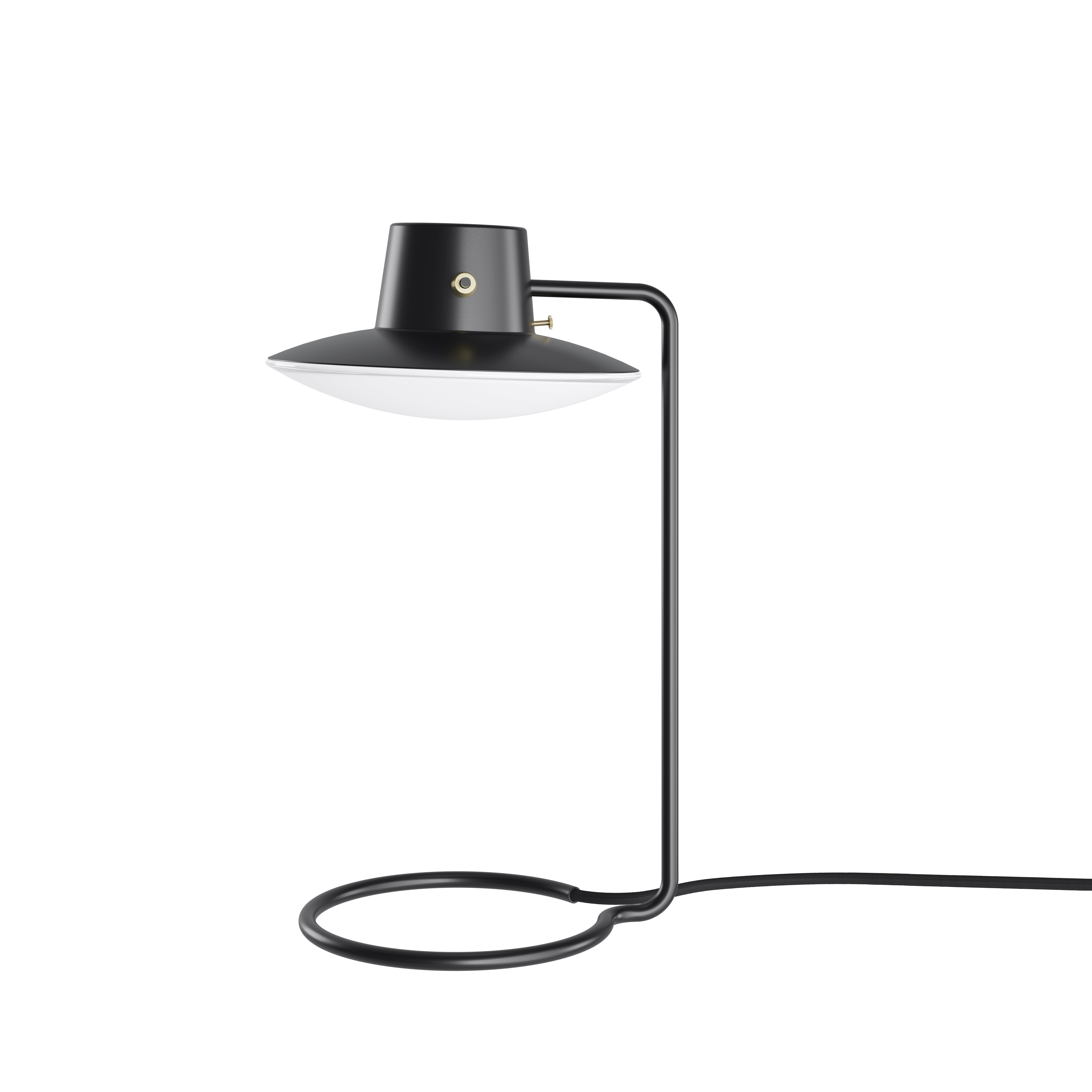 AJ Oxford 410mm Bordslampa Metall Svart/Opal Glas