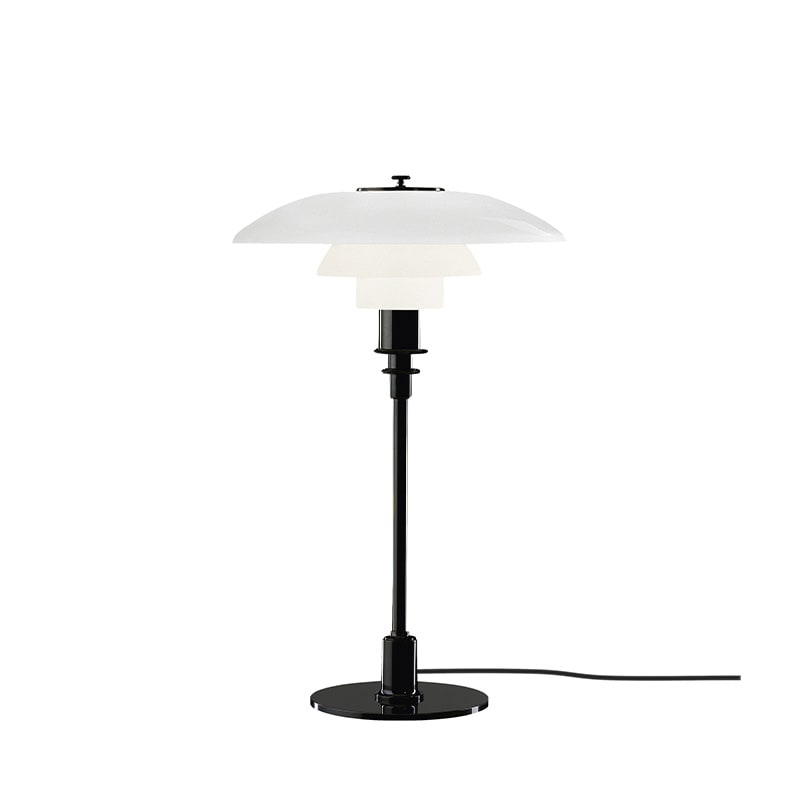 PH 3/2 Bordslampa glas/svart metalliserad