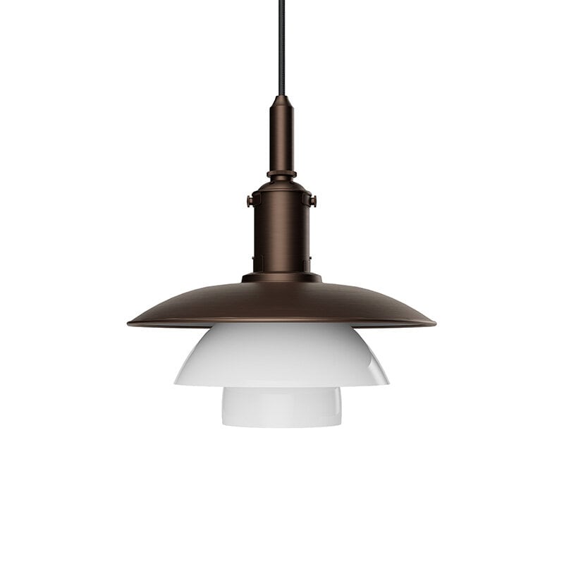 PH 3/3 Taklampa Aged brass/opalglas