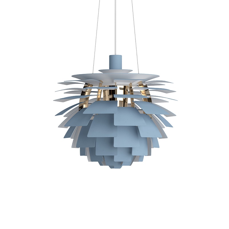 PH Artichoke Ø480 Taklampa Dusty Blue/Mässing V4