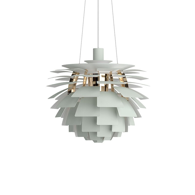 PH Artichoke Ø480 Taklampa Dusty Green/Mässing V4