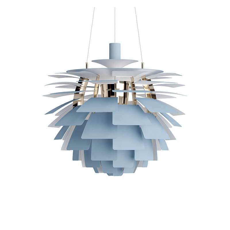 PH Artichoke Ø600 Taklampa Dusty Blue/Mässing V4