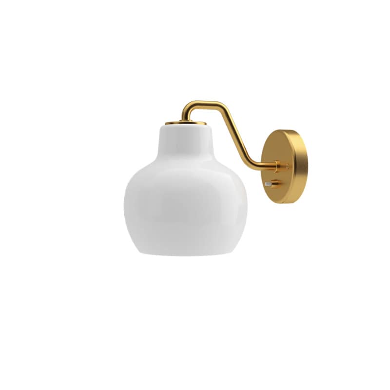 VL Ring Crown vägglampa utan sladd, utan brytare mässing/opalglas