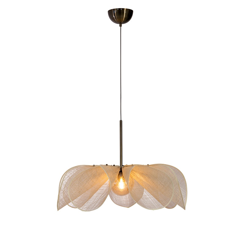 Styrka Ø75 taklampa beige/antik mässing