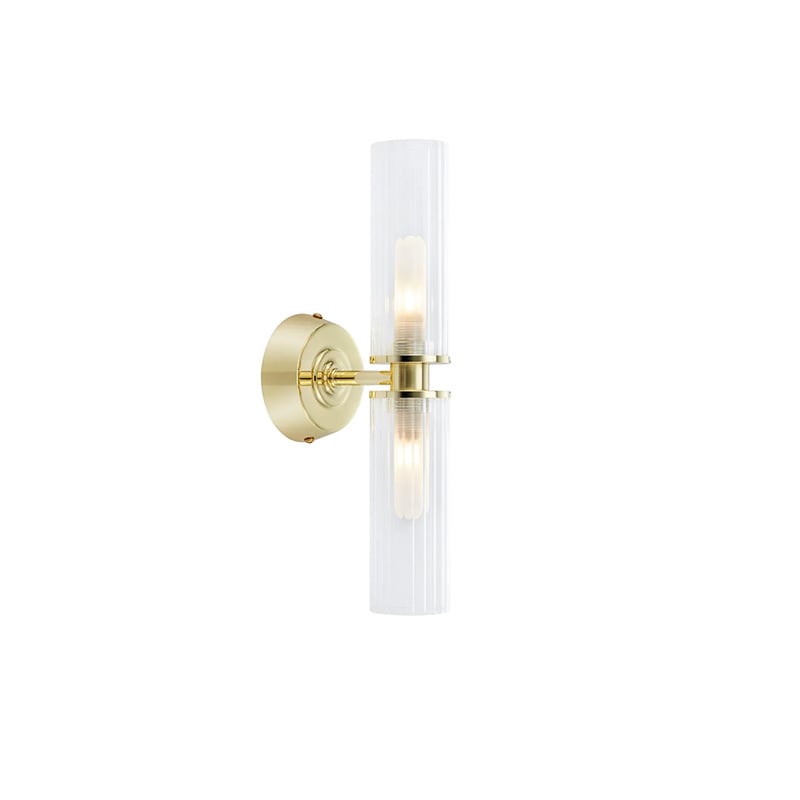 Rimini vägglampa klar/mässing IP44