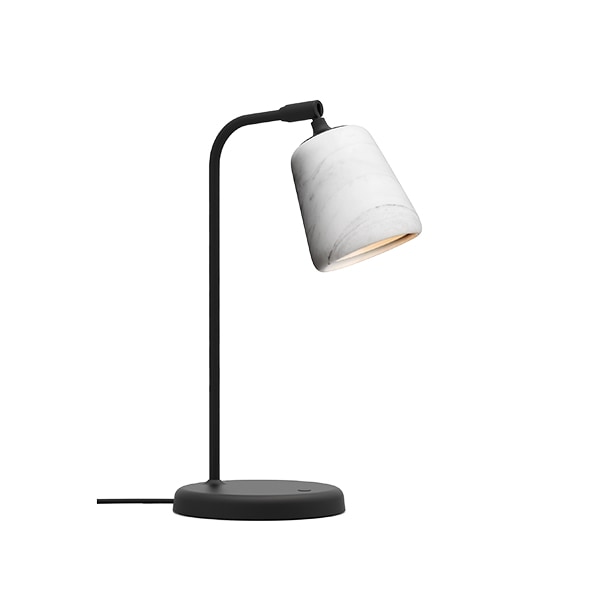 Material bordslampa vit marmor/svart