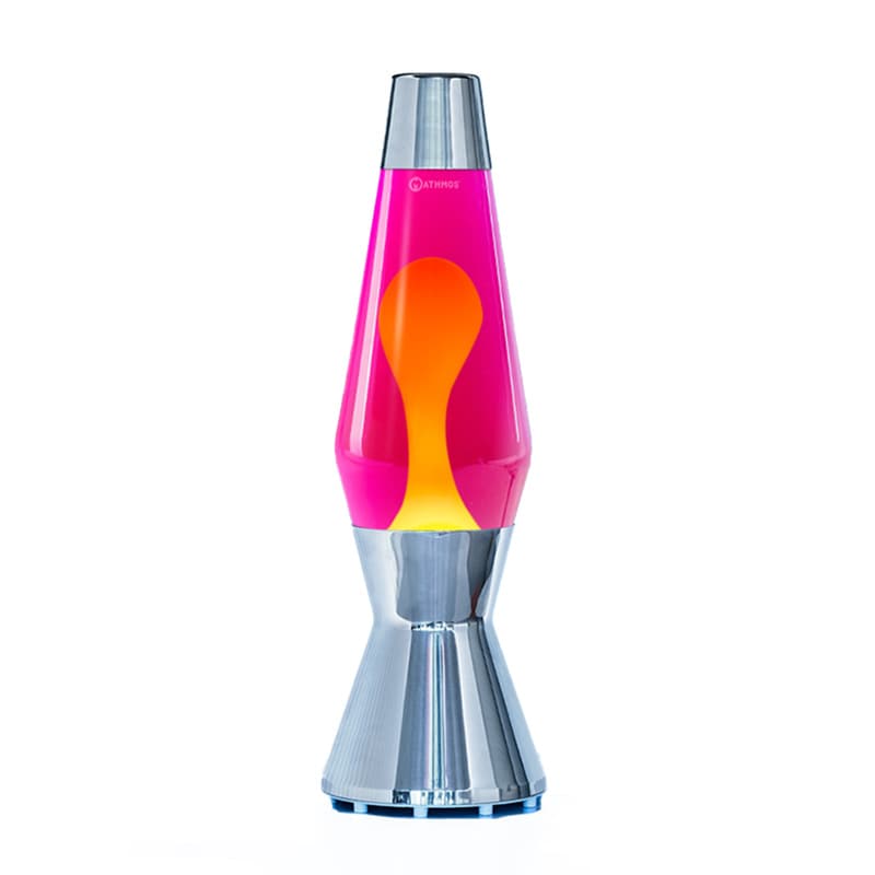 Astro silver lavalampa rosa med gul lava
