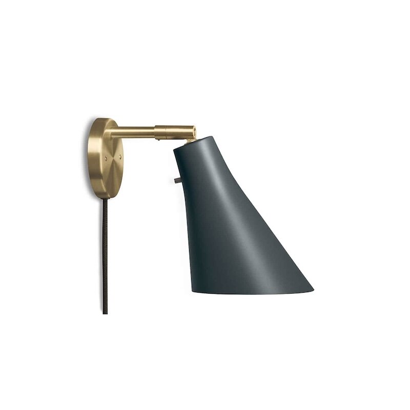 Miller vägglampa skiffergrå/mässing