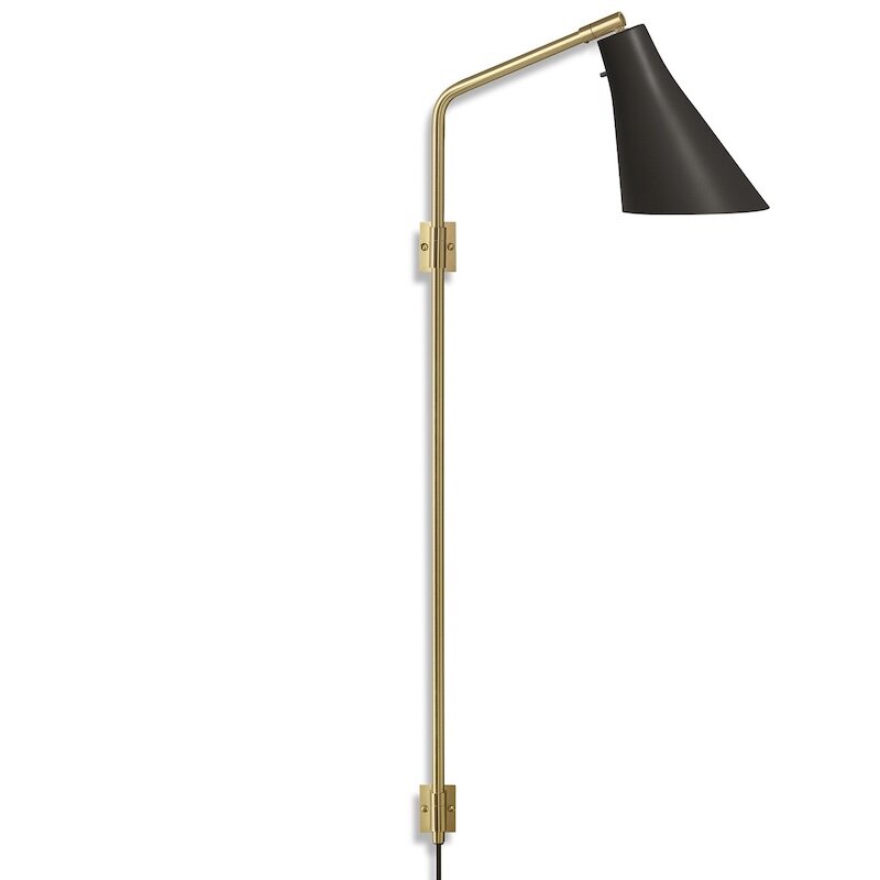 Miller vägglampa Swing svart/mässing