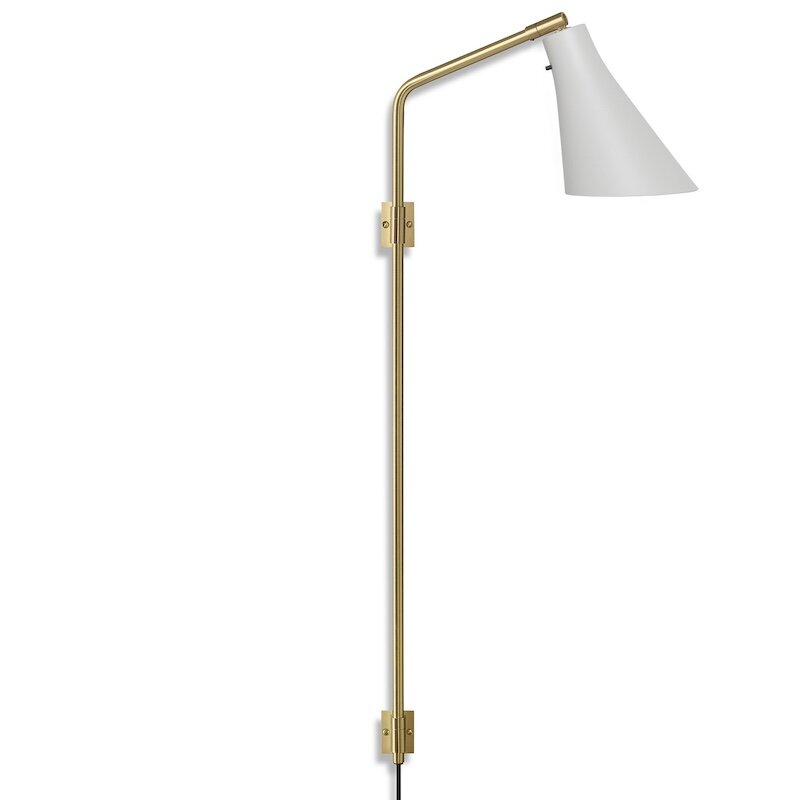 Miller vägglampa Swing silkesgrå/mässing