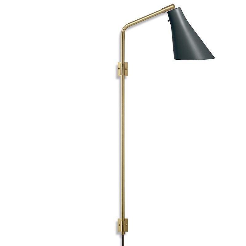 Miller vägglampa Swing skiffergrå/mässing