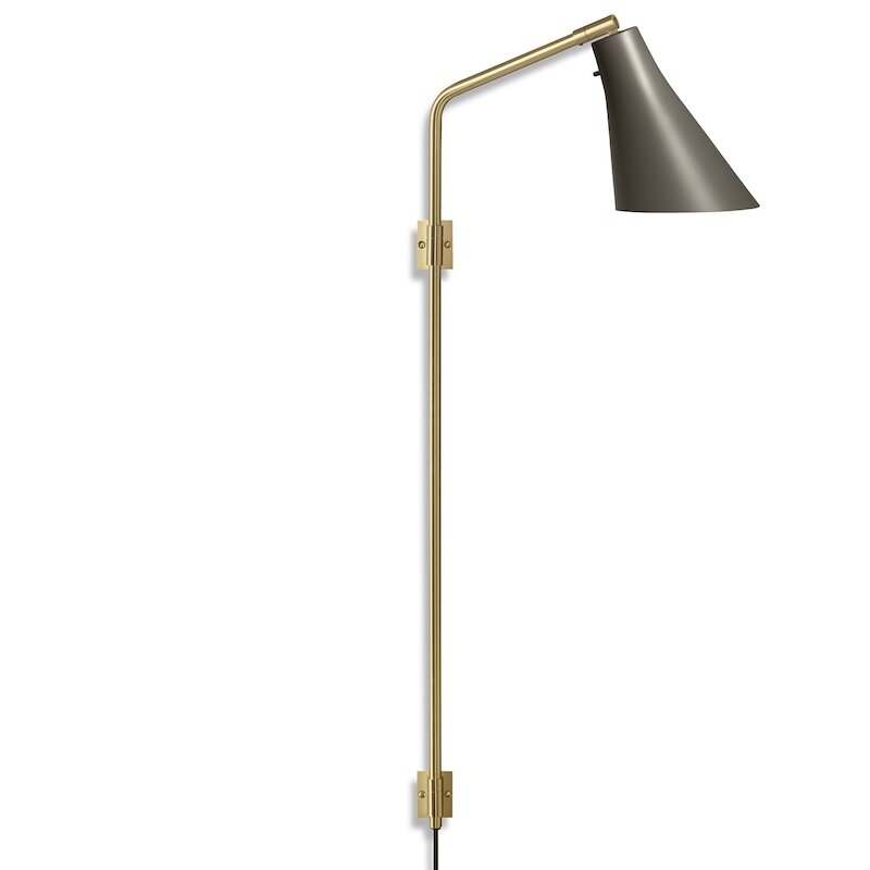 Miller vägglampa Swing umbragrå/mässing