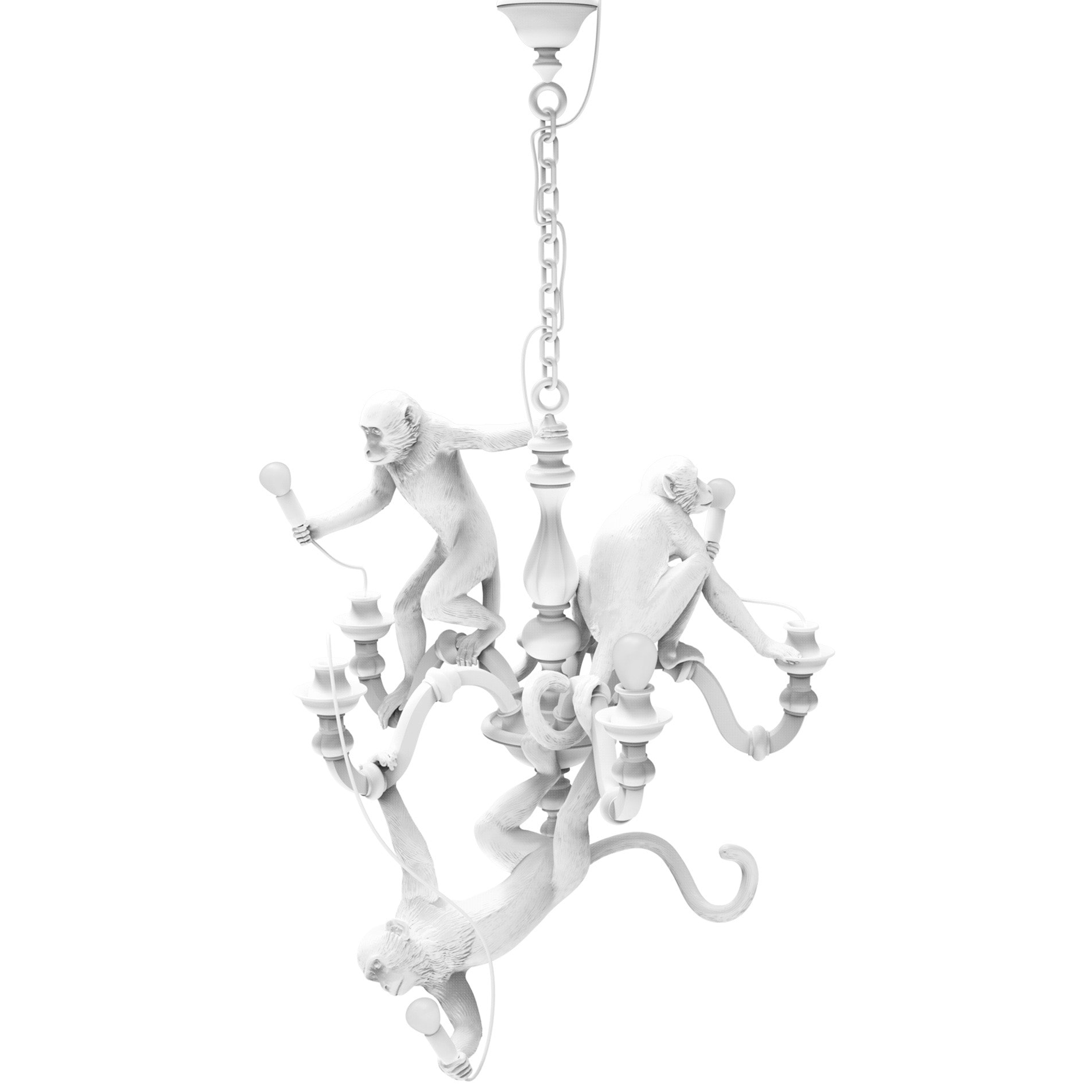 Monkey chandelier taklampa vit