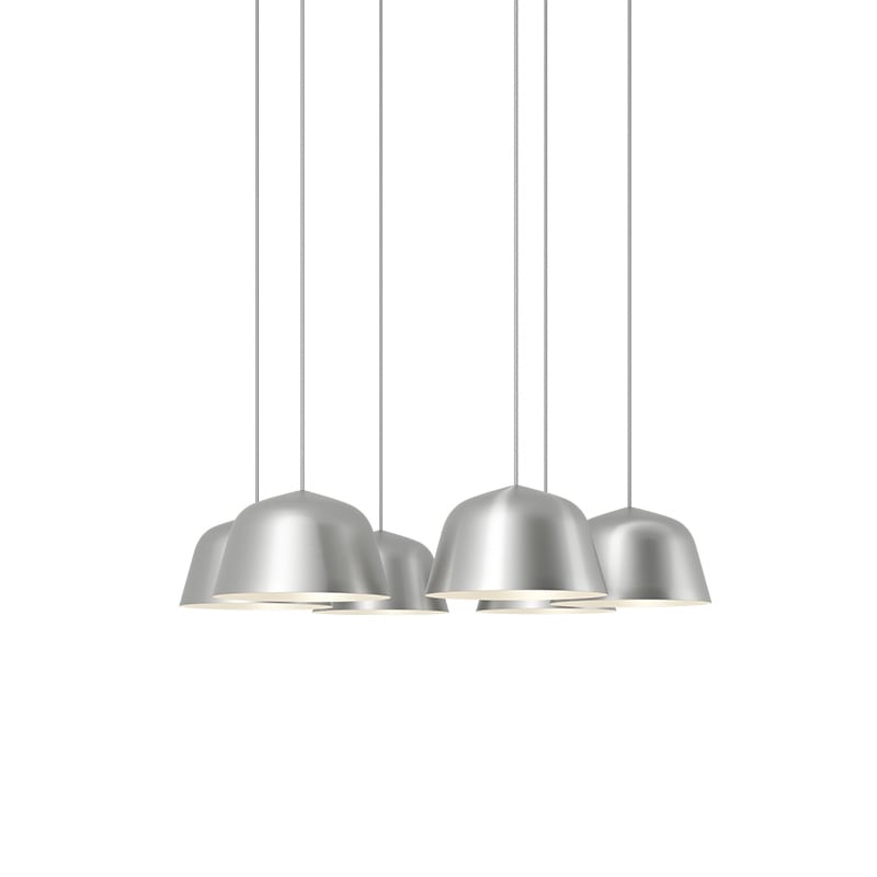 Ambit cluster Ø25 6st taklampa brushed aluminum