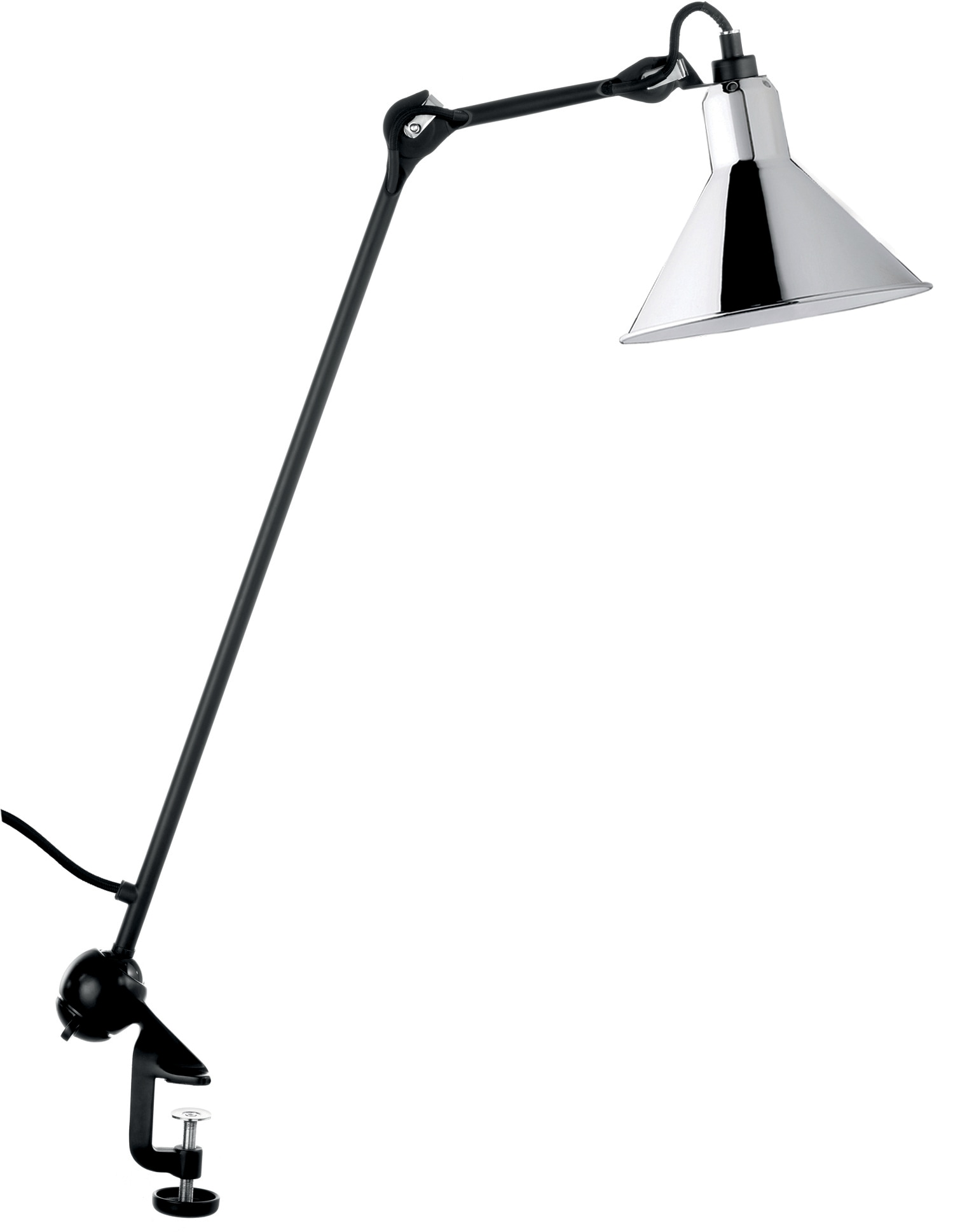 Lampe Gras N°201 bordslampa conic svart/krom