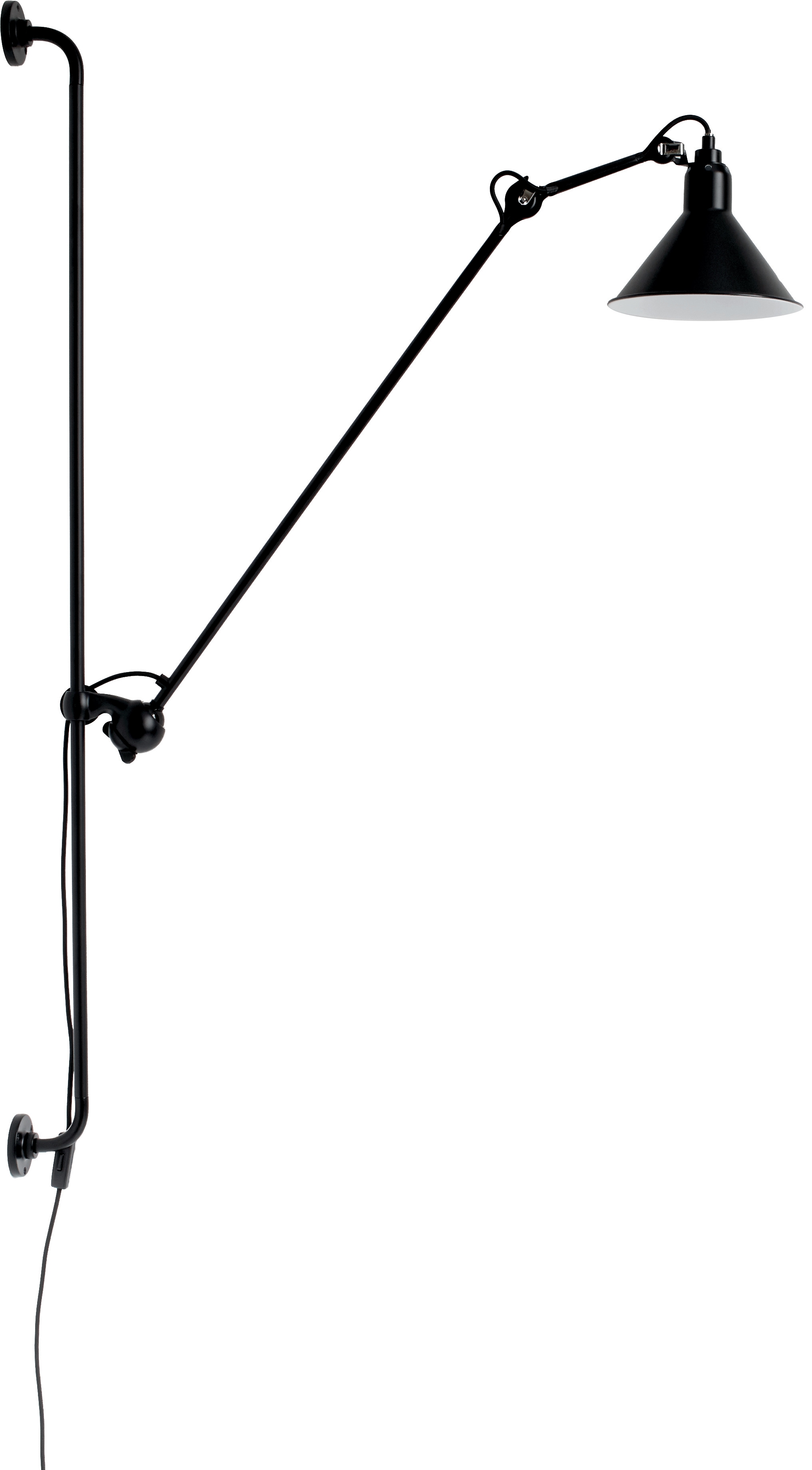Lampe Gras N°214 vägglampa conic svart