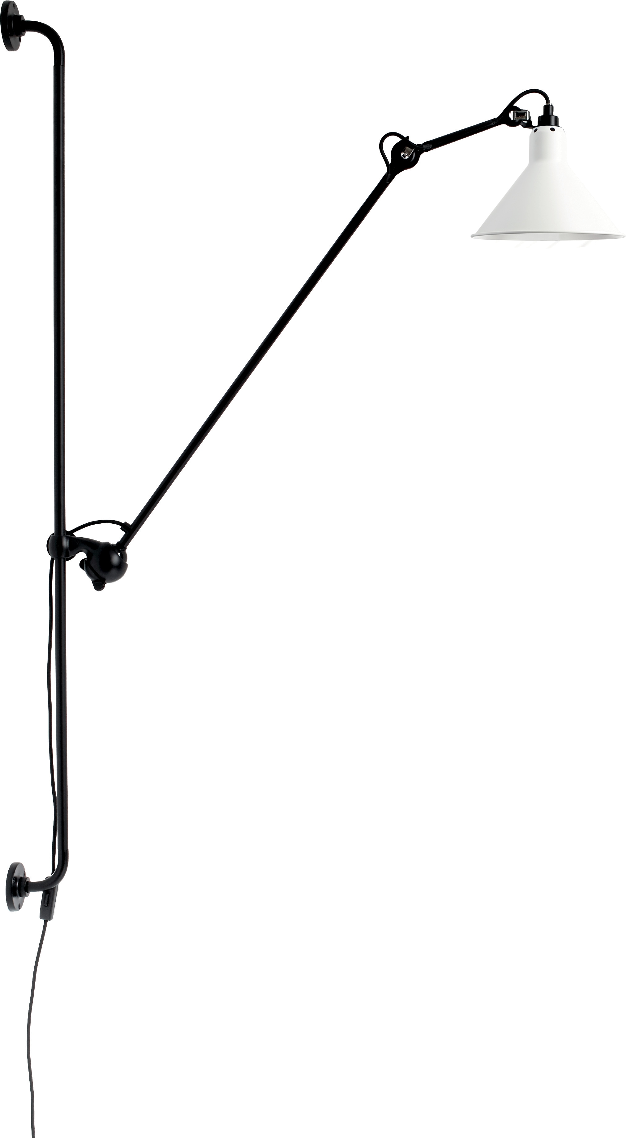 Lampe Gras N°214 vägglampa conic svart/vit