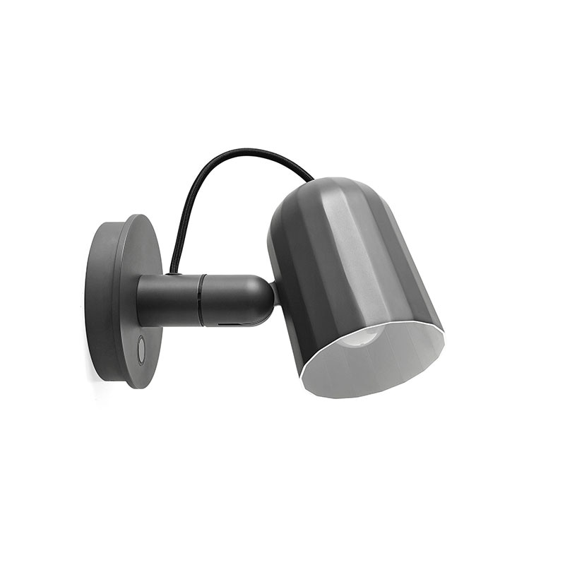 Noc vägglampa med brytare dark grey