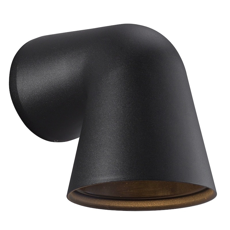 Front Single vägglampa svart