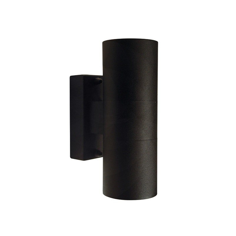Tin Double vägglampa svart IP54