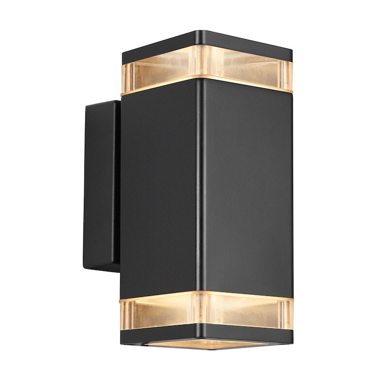 Elm Double vägglampa svart