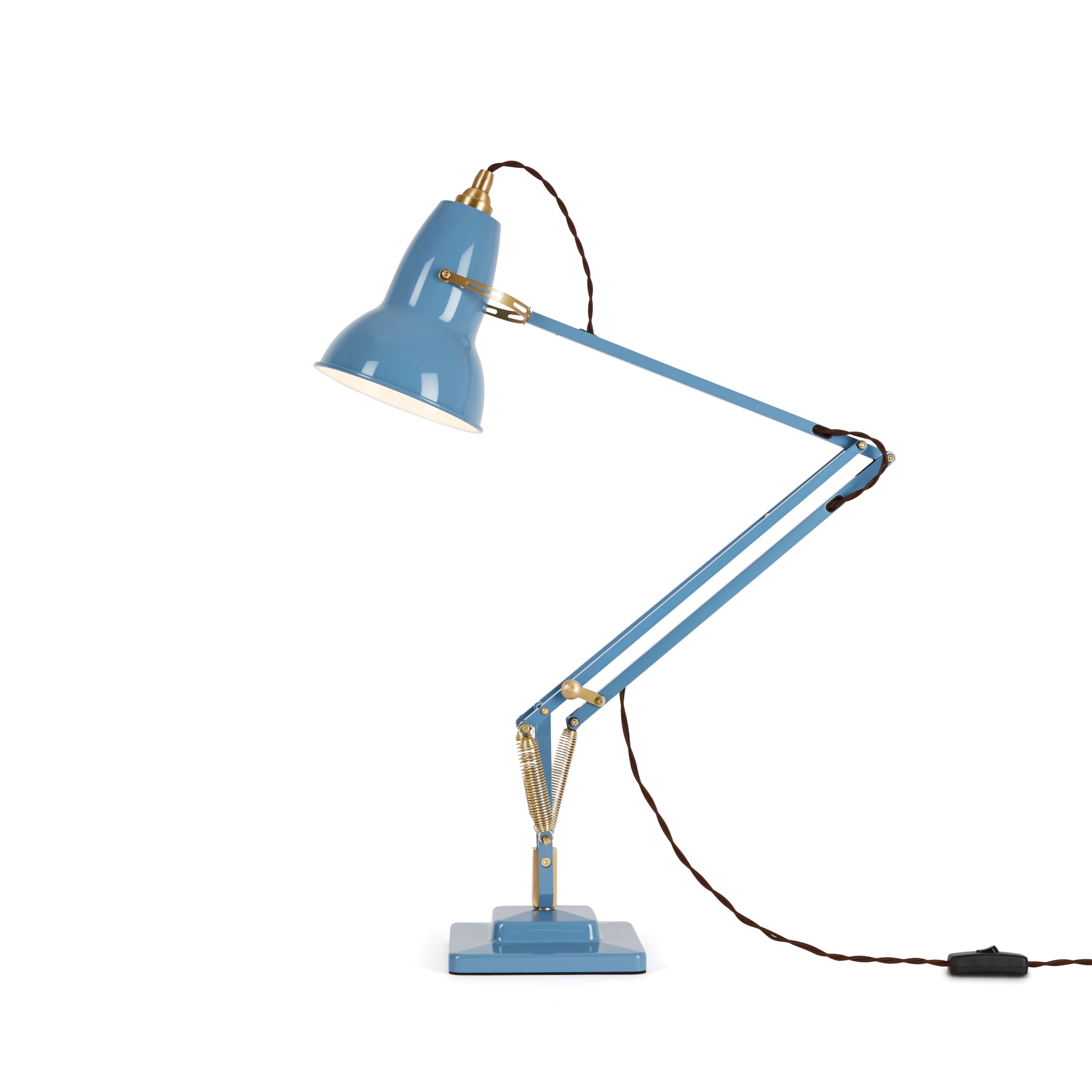 Original 1227 brass bordslampa dusty blue