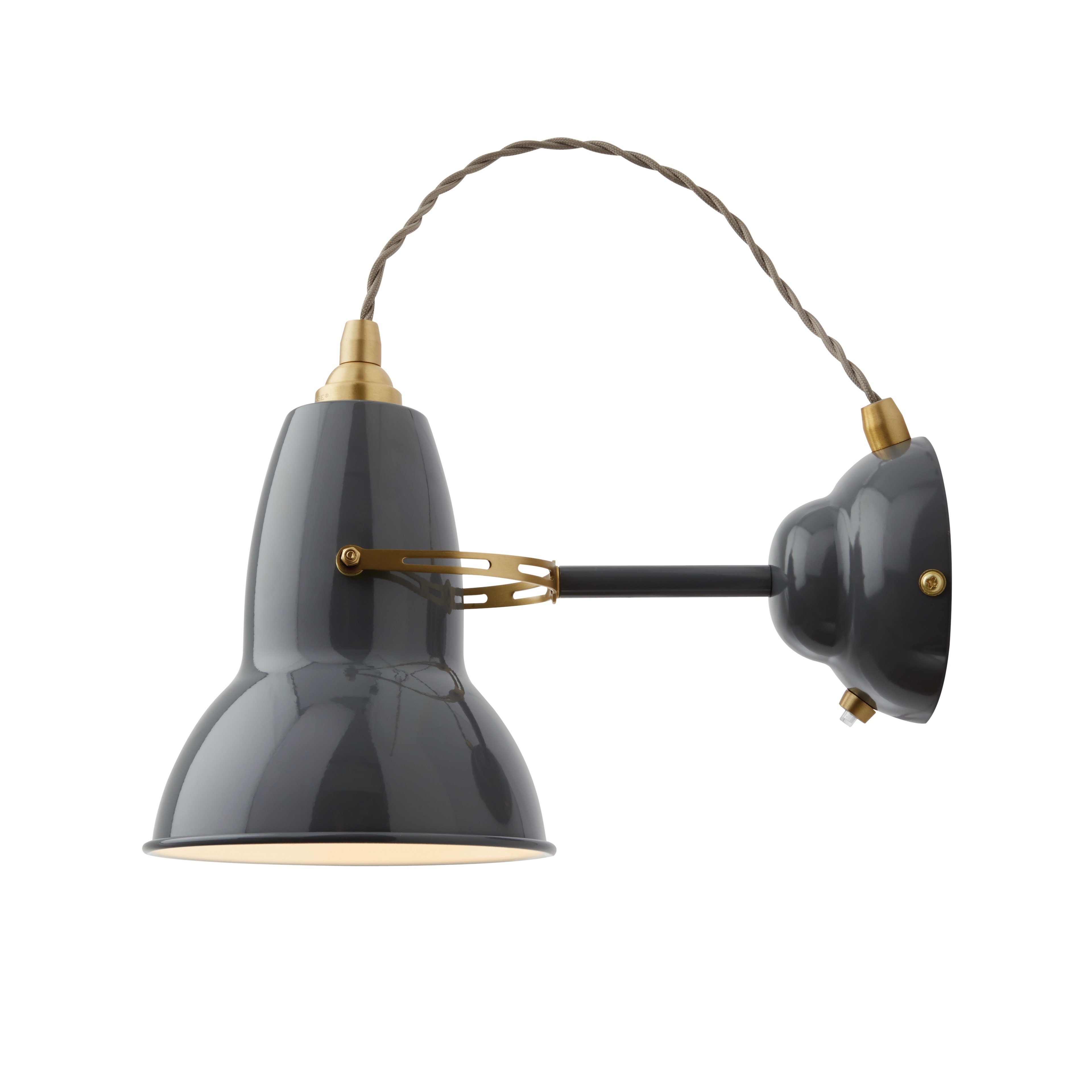 Original 1227 Brass vägglampa Elephant Grey