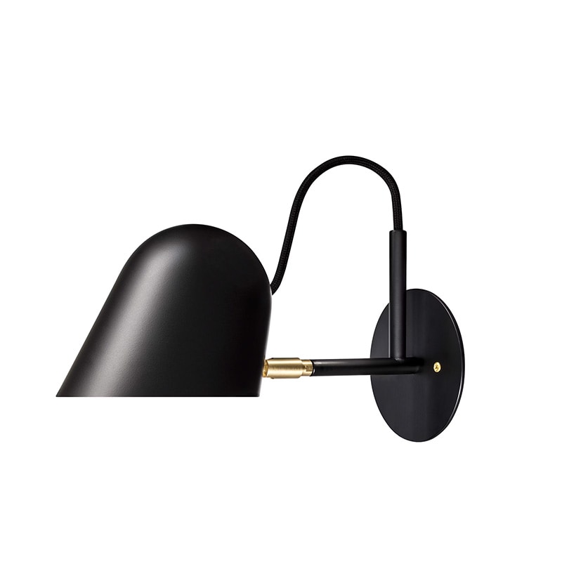Streck vägglampa platta fast installation svart