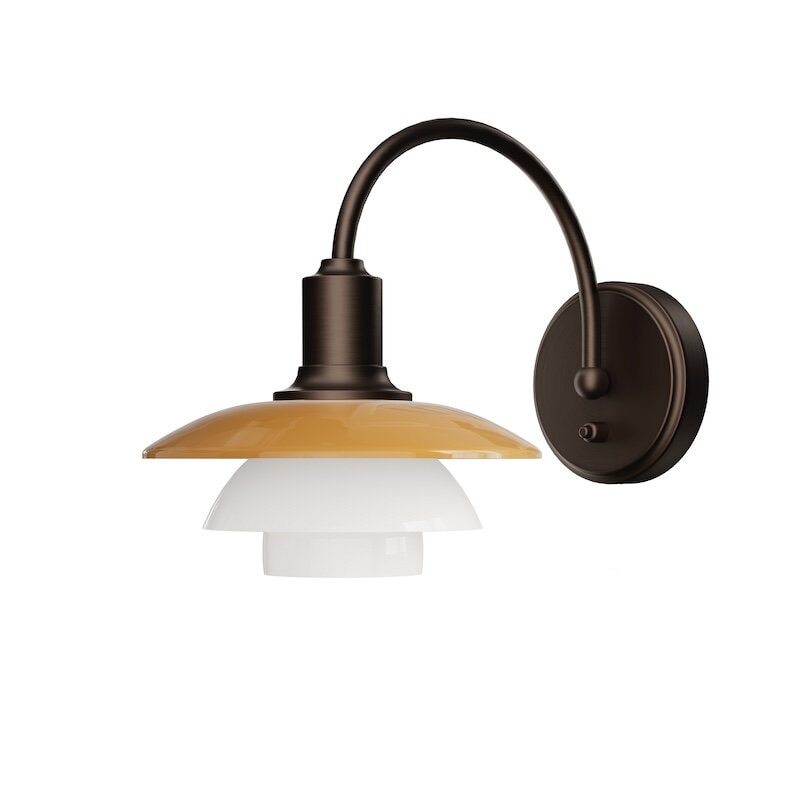 PH 3/2 vägglampa utan sladd med brytare Centenary Edition amber/opal white
