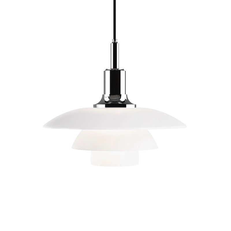 PH 3½-3 Taklampa glas/krom