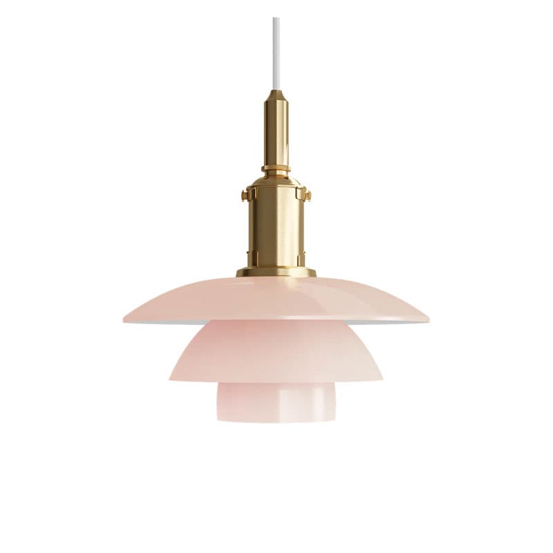 PH 3/3 taklampa pale rose/mässing